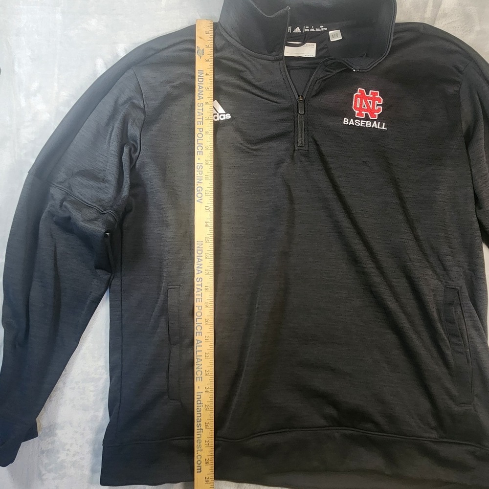 Adidas Climalite 1/4 Zip Long Sleeve Pullover Jacket Men 2XLT Black‎  NCC Logo - Picture 6 of 9